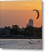 Castle Island Kite Boarded Boston Ma Sunset 2 Metal Print