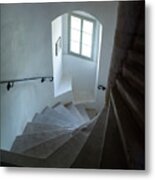 Castle Tower Staircase Metal Print