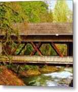 Cedar Creek Grist Mill Covered Bridge Metal Print