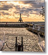 Centered In The Marina Metal Print