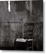 Chair And Cross Chania Crete Metal Print