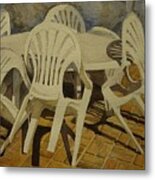 Chairs At Rest Metal Print