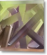 Chaos In The Library Abstract Metal Print