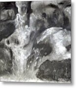 Charcoal Waterfall Metal Print