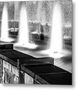 Charlotte Fountain Black And White Panorama Photo Metal Print