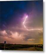 Chasing Nebraska Lightning 014 Metal Print