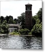 Chautauqua Institute Miller Bell Tower 2 With Ink Sketch Effect Metal Print
