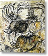 Chauvet Three Rhinoceros Metal Print