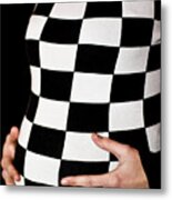Chequered Pregnancy Metal Print