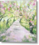 Cherry Blossom Bridle Path Central Park Metal Print