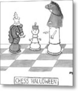 Chess Halloween Metal Print