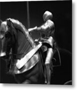 Chicago Art Institute Armored Knight And Horse Bw 01 Metal Print