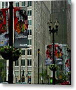 Chicago Blackhawk Flags Metal Print