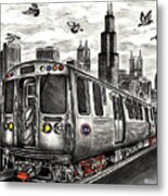 Chicago Cta Train Metal Print