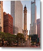 Chicago Historic Water Tower On Michigan Avenue - Chicago Illinois Metal Print