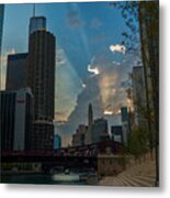 Chicago Over Clark St. Bridge Metal Print