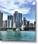 Chicago River Skyline Metal Print