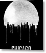 Chicago Skyline Black Metal Print