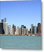 Chicago Skyline Wide Angle Metal Print