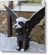 Chimera In The Snow Metal Print