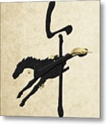Chinese Zodiac - Year Of The Horse On Rice Paper Metal Print