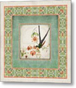 Chinoiserie Vintage Hummingbirds N Flowers 3 Metal Print