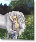 Chloe And The Unicorn - Finding Innocence Metal Print