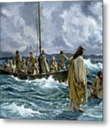 Christ Walking On The Sea Of Galilee Metal Print