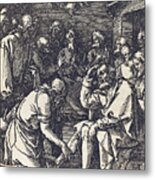 Christ Washing The Feet Of The Disciples Metal Print