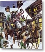 Christmas Day In The Eighteenth Century Metal Print