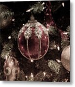 Christmas Ornaments Faded Metal Print