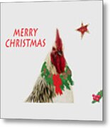 Christmas Rooster Tee-shirt Metal Print