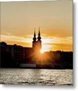 Church Tower Silhouette Metal Print