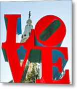 City Hall Behind The Love Statue Metal Print