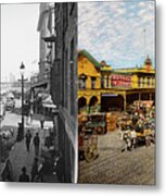 City - Ny - A Hundred Some Years Ago 1900 - Side By Side Metal Print