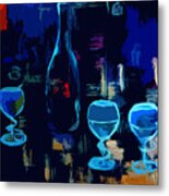 Cityscape Wine Pop Art Metal Print