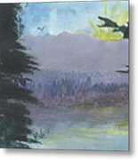 Clarkfork River At Dusk Metal Print