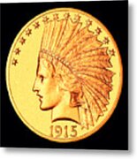 Classic Indian Head Gold Metal Print