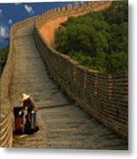 Cleaning The Great Wall Metal Print