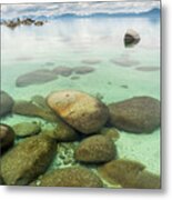 Clear Water, Stormy Sky Metal Print