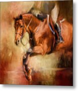 Clearing The Jump Equestrian Art Metal Print