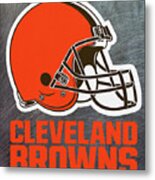 Cleveland Browns On An Abraded Steel Texture Metal Print
