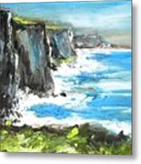 Painting Of Cliffs Of Moher County Clare Ireland Metal Print