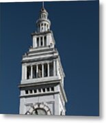 Clock Tower Of The Train Station In San Francisco Metal Print