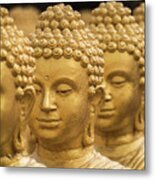 Close-up On Head Buddha Statue, Soft Focus. Metal Print