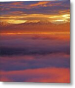 Clouds Of Fire Surround The La Sal Mountains From Dead Horse Point State Park Metal Print