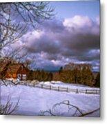 Cloudy Day In Vermont Metal Print