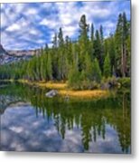 Cloudy Reflections On Lake Mamie Metal Print