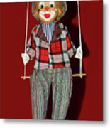 Clown On Swing By Kaye Menner Metal Print