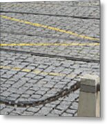 Cobblestones And Rails Metal Print